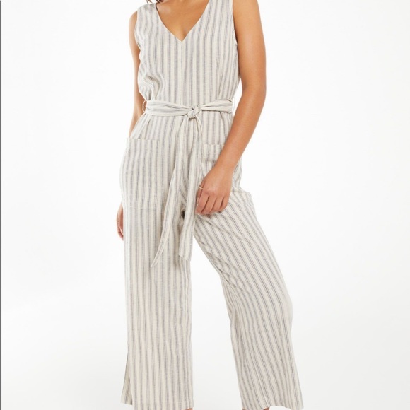 Z SUPPLY CROPPED STRIPED JUMPSUIT - Picture 2 of 7